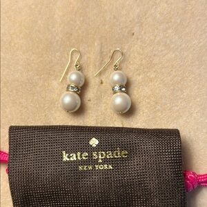 Kate Spade Cream and Gold Pearl Earrings